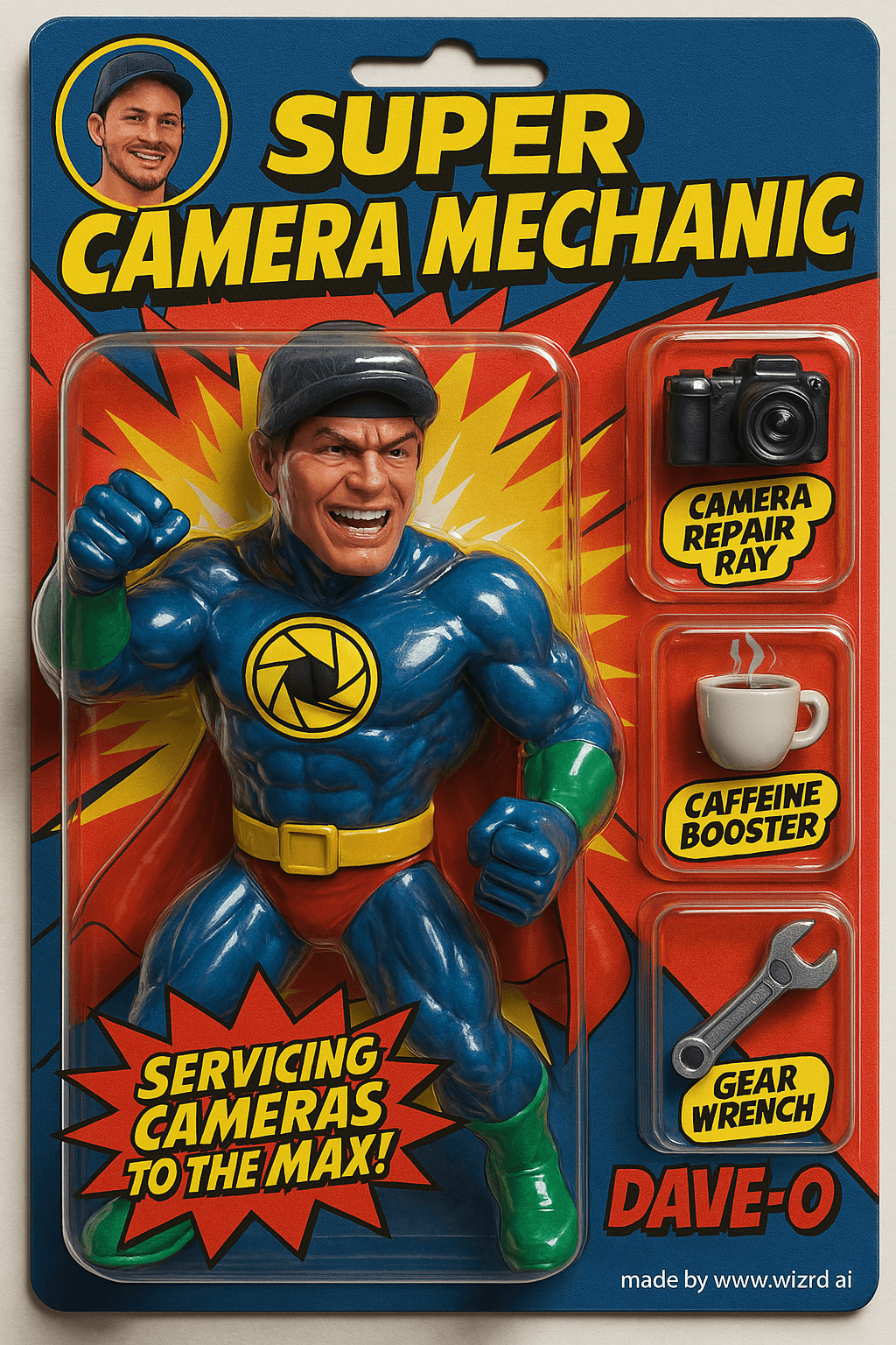 Classic 90s Superhero style action figure