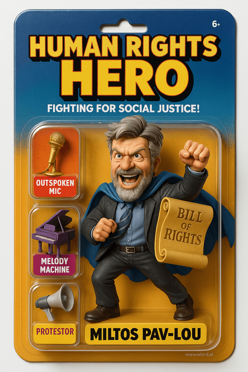 Human Rights Hero as a Classic 90s action figure
